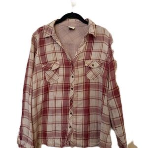 Sonoma Striped Red and Cream Shirt